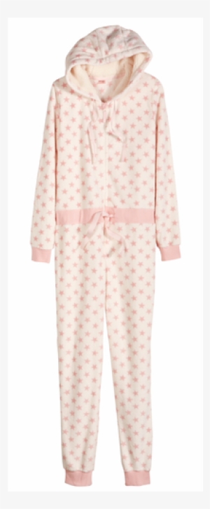 Ladies' Pajama Jumpsuit, Off White Print - Pajamas