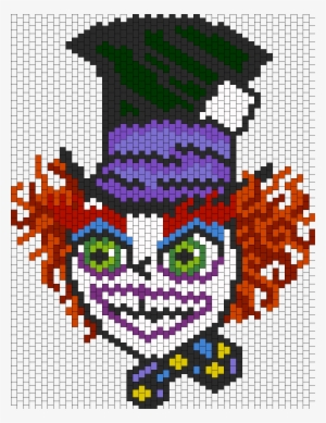 Crazy Mad Hatter Bead Pattern - Mad Hatter Perler Pattern