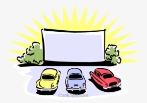 Drive-in Movie Theatre Royalty Free Vector Clip Art - Drive In Movie Cartoon