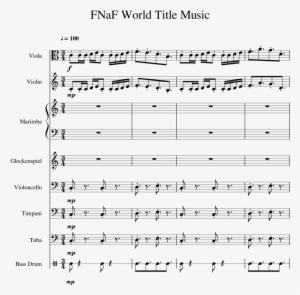 Fnaf World Title Music Sheet Music 1 Of 5 Pages - Fnaf World Music Sheet