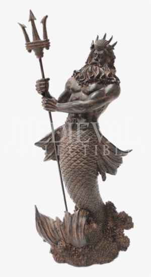 Antiqued Poseidon Statue - Poseidon Statue Transparent