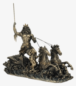 Poseidon On Hippocampus Chariot Statue - Poseidon Chariot
