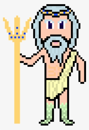 Poseidon - Pixel Art - 440x640 PNG Download - PNGkit