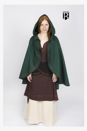 Cape Affra Green - Wool Cape Affra - Ideal For Larp, Sca