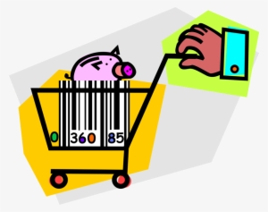 Vector Illustration Of Hand Pushes Shopping Cart With - Abandonment Rate