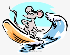 Mouse Cartoon Surfing Mouse Royalty Free Vector Clip - Rato Prancha De Surf