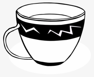 Teacup Clipart Large - Tea Cup Black And White