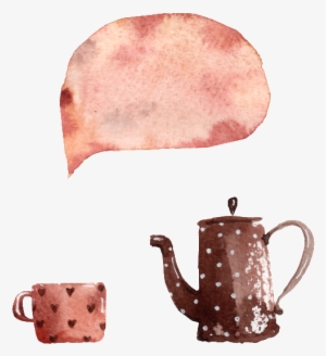 Hand Painted Milk Tea Kettle Png Transparent - Kettle