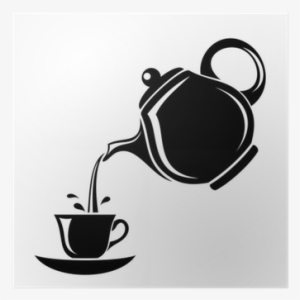 Black Silhouette Of Teapot And Cup - Teapot And Cup Clipart