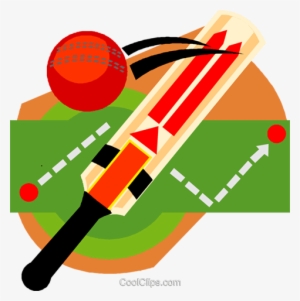 Cricket Paddle With Ball Royalty Free Vector Clip Art - Cricket Clipart