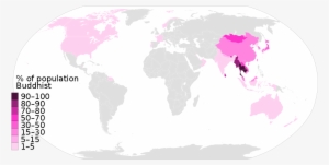 Buddhism Map Of The World - 1200x616 PNG Download - PNGkit