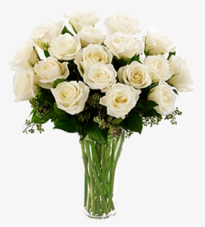 White Roses Vase