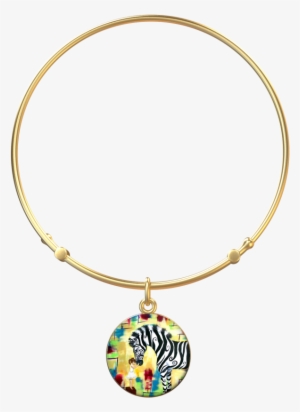 Lotus Coin Charm Bangle Gold Bracelet - Necklace