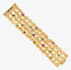 Sugilite & Tsavorite 18kt Gold Bracelet - Bracelet