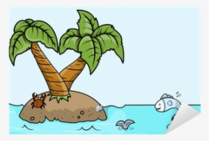 Cartoon Island In Sea - Illustration