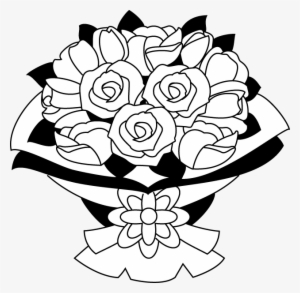 28 Collection Of Rose Bouquet Clipart Black And White - Free Black And White Clip Art Bouquet