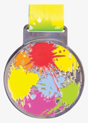 Colour Splash - Colour Run Plastic Medal And Ribbon
