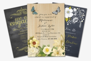 Engagement Party Invitations - Celebrations Floral Chalkboard Invitation