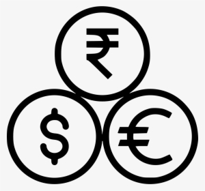 Indian Rupee Dollar Euro Currency Coin Money Comments - Icon