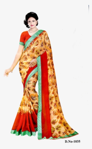 Synthetic Printed Fashion Saree With Blouse Piece - Blouse