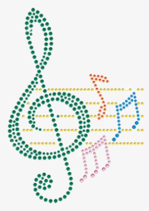 Colorful Flying Throbbing Music Score Symbols Full - Music