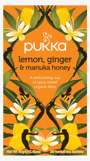 Pukka Lemon Ginger And Manuka Honey Tea Flat - Pukka Herbs Lemon, Ginger & Manuka Honey Tea Bags