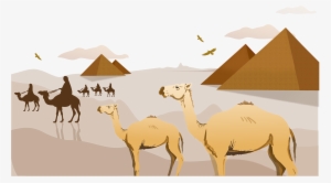 Vector Black And White Camel Vector Desert Clipart - Desert Background Clipart