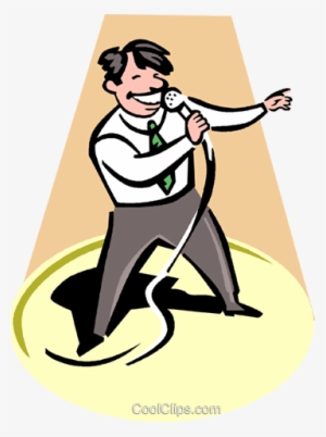 Karaoke Singer Royalty Free Vector Clip Art Illustration - Clip Art