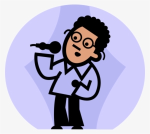 Vector Illustration Of Lounge Singer Musician Sings - Illustration