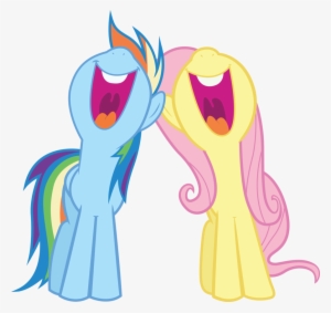 Plenty Of Wonderful Creatures That Soar In The Sky - Rainbow Dash And Fluttershy Singing Mlp Vector