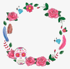 Hand Painted Colorful Flower Headdress Decorative - Namenstasse - Wild Flower Skull