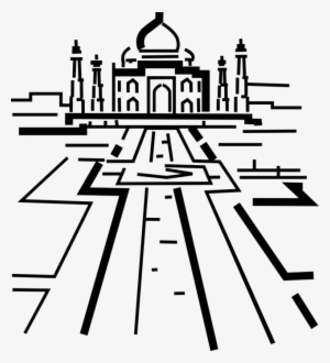 Banner Download India Vector Line - Taj Mahal