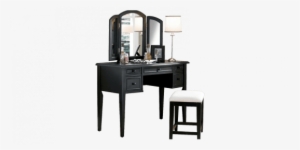 Modern Dressing Table With Mirror And Front Storage - Black Vanity Mirror