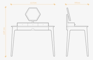 Dressing Table Dimensioned - Coffee Table