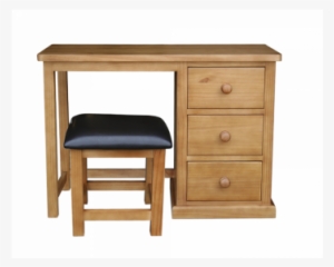 Obw Chunky Pine Dressing Table & Stool - Lowboy