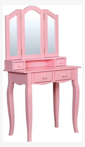 Arynna Tri-fold Mirror Vanity Set Transitional Style