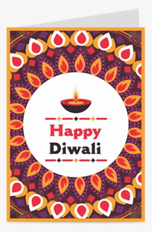 Decorated Diya Diwali Greeting Card - Diya
