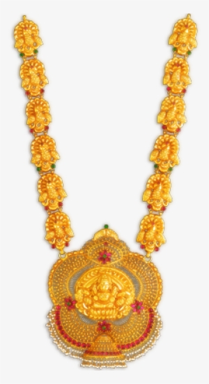 Kalyan Jewellers Indian Gold Jewellery Design, Indian - Kalyan Jewellery Long Mala With Square Pendant