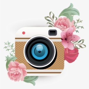 Photography Vector Camera - Camera With Flowers Png