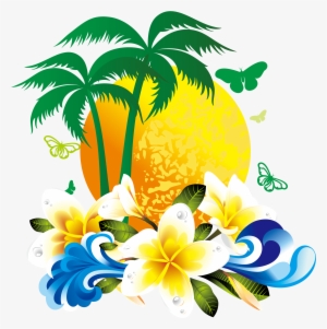 Coconut - Tropical Flwers Transparent