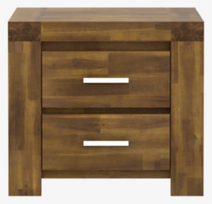 Solid Acacia Brush Effect, Nightstand 2 Drawer Assembled - Parkfield Solid Acacia 2 Drawer Bedside Table