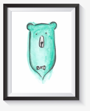Holly Joyce Rawr Bear Watercolor Scandi Nursery Print - Grizzly Bear