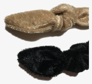 Gold & Noir Crushed Velvet Bow Set - Velvet