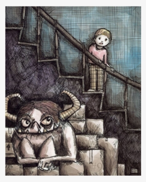 Monsters And The Stairs - Cartoon