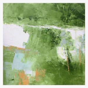 Small Square Greens Whites Grays Abstract Landscape - Grass