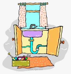 Plumbing Problem With The Kitchen Sink Royalty Free - Sanitär Clipart