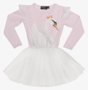 Rock Your Baby Swan Long Sleeve Tutu Dress - Girl