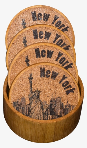 Hcc-015 Cork Coasters Set - Statue Of Liberty