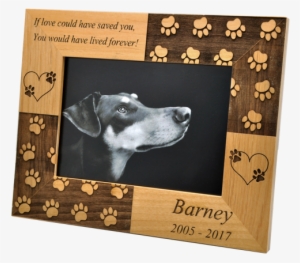 Paw Print Memorial Photo Frame With Black And White - Picture Frame
