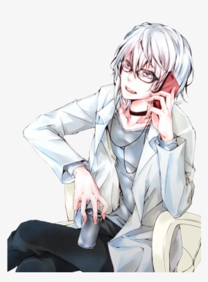 Boy With White Hair Anime Render
